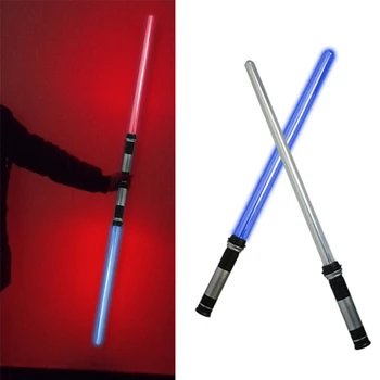 2 kom. trepćući svjetlosni mač laserski Dvostruki mač Kpop Lightstick cosplay dva-u-jednom indukcije promjena boje za djecu dječji dar