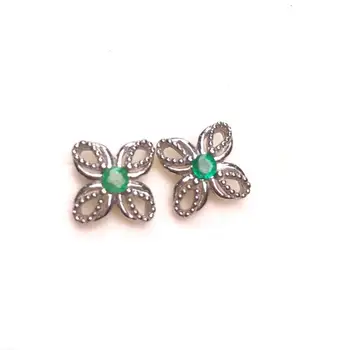 ]Prirodne Kolumbija Smaragd, plemeniti kamen trg naušnice pravi 925 srebro naušnice fin nakit šarm za žene
