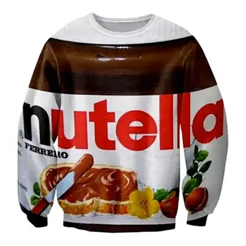 Nova moda Muškarci/Žene Nutella čokolada Funny 3D Print Sweatshirt Hoddies Plus Size XS 6XL 7XL