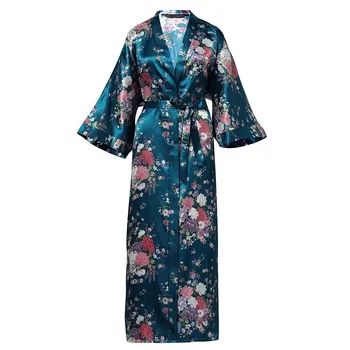 Zlatna ženska spavaćica je seksi slobodan cvjetni ogrtač kimono haljina plus veličina 3XL ljetna nova пижама svakodnevni dnevni boravak soft osnovna odjeća