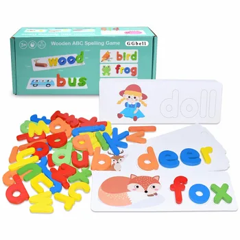 Montessori čarolija Riječi igra drvene igračke rano učenje zagonetke pismo je abeceda puzzle predškolskom obrazovne igračke za djecu