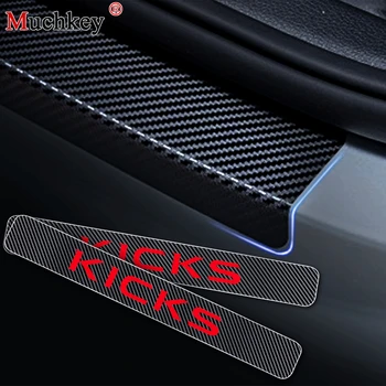 Stil za vozila Nissan Kicks Carbon Fiber Car Scuff Plate Side Door Sill Guard Car Sticker Auto Accessories Parts 4 kom. U paketu