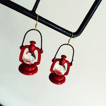 Zabavno je pretjerivanje mini-petrolej lampe naušnice ženske kreativne ručno DIY luster nakit božićni pribor