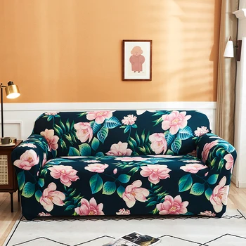Airldianer пасторальный stil cvijeće ispis protežu kauč poklopac zeleno lišće nalik na kauč poklopac L oblika torbica kauč za dnevni boravak room2