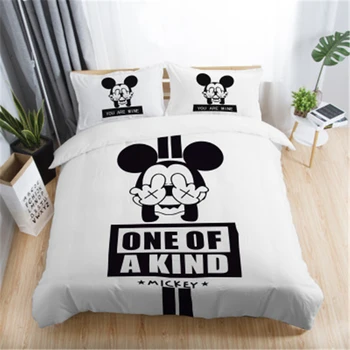 3pcs crno bijeli komplet posteljinu Mickey Minnie deka domaće tekstilne par vjenčanica deka skup odrasle King Size komplet posteljinu