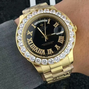 Gold Big Diamond Brand Ledeni Watch Out Day Date President ručni sat Business Reloj A top Luxury Watch gospodo dizajner satova 2019