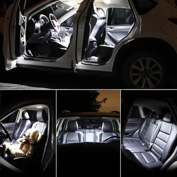 11 kom. bijeli automobil led svjetla unutrašnjost paket komplet, pogodan za 2019 Hyundai Santa Fe kartica kupola ogledalo prtljažnika licenca lampe