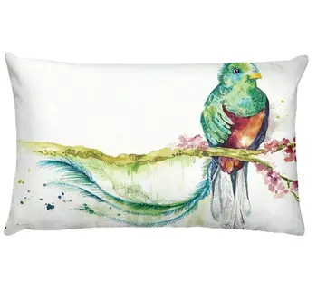 Cvijeće i ptice zelene biljke tiskanih struka jastučnicu Glavni jastuk ukras Almofadas Decorativas bod kauč baciti jastuk 50 * 30 cm