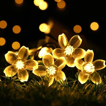 Solarni cvijet gudačkih svjetiljke Sakura лишц 23ft 50 LED Blossom Flower String Light solarna energija za Vanjski vrt Božićni domjenak