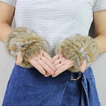 2018 brand ženske rukavice pletene rukavice Trendy zimske rukavice ženske кроличий krzno tople rukavice 3 boje prirodno krzno rukavice