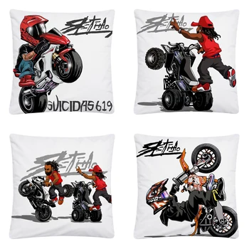 Moto sport crtani predložak blaga i kratka plišani jastuk torbica jastučnicu za kućnu kauča automobila dekor jastučnicu 45X45cm