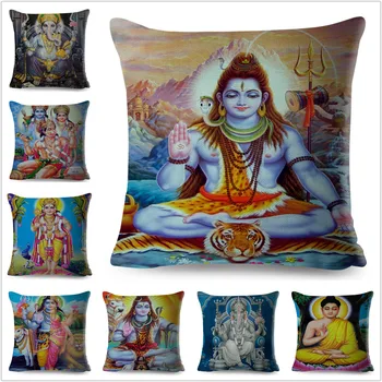 Šarene indijska mitologija Shiva jastučnicu lana dekor jastučnicu za kauč auto kuće jastučnicu 45x45cm Pliiows sjedalo