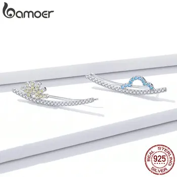 Bamoer 925 sterling srebra duge naušnice za žene oblak i Sunce uho igle luksuzni fin nakit 2020 novi dizajn BSE386