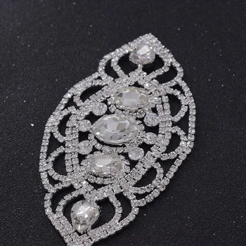 10шт 6*11.3 cm sjajna Crystal glassRhinestones aplicirano za vjenčanicom zona žene nakit pribor za šivanje na srebrnom uređenje