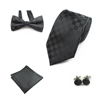 Ricnais New 8cm Men Tie Set maramicu kravata i leptir manžete crvena kravata plava kravata i leptir svilene kravate za vjenčanja i poslovne zurke poklon