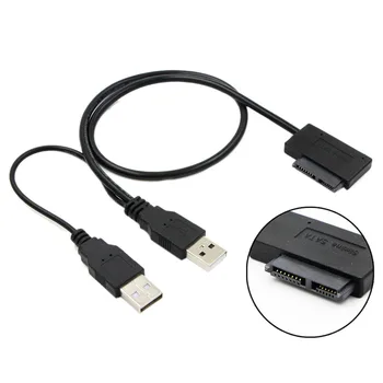Usb2.0 do 6+7 13Pin Slimline Slim Sata kabel s vanjskim izvorom napajanja Usb2.0 za prijenosno računalo, Cd-Rom, Dvd-Rom-ak adapter je pretvarač