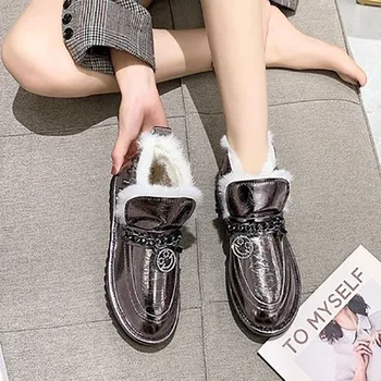 Нескользящие ženske zimske čizme topla obuća nova moda krzno u jednom Zimskom vodootporni plus baršun ravne cipele luksuzni pamuk cipele