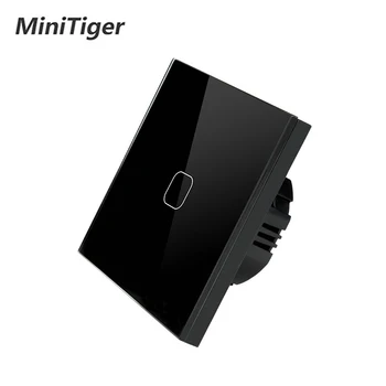 MiniTiger Dodirni prekidač za led svjetiljke ac 170-220V EU / UK Standard 3/2/1 Gang 1 Way Wall Touch Screen Switch Crystal Glass