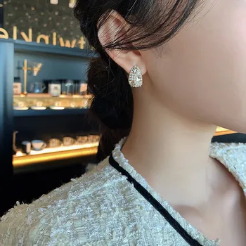 Romantični biser kapi vode dizajn zlatne naušnice za žene korejski slatki nakit za Vjenčanje college djevojka moda poklon naušnice