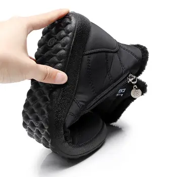 Zimske ženske čizme 2021 toplo pliš snijeg ženske cipele cijev debeli vodootporne patentni zatvarač cipele Ženske čizme plus size