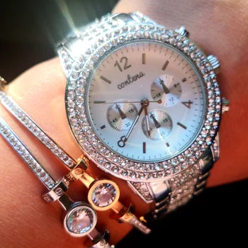 Novi 2019 modni svakodnevne sat Silver Diamond Watch Women vještački dijamant Watches ženske elegantan ručni Kvarcni sat Relogio Feminino