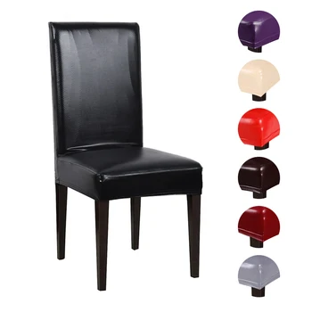 Protežu se kruto umjetna koža Vodootporne navlake za blagovaona stolice Slipcover izmjenjivi kratkom presvlake za stolice za kućne zabave svadbeni nakit