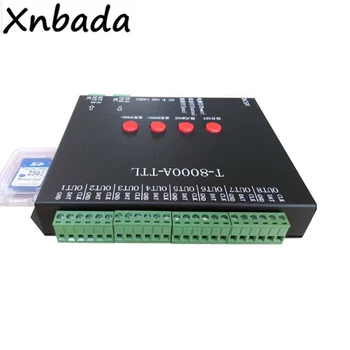 T-8000TTL SD Card Led Controller 8 portova o boji programabilni kontroler DC5V ulaz za rasvjeta led trake WS2812B