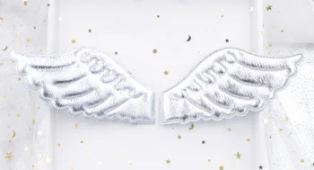 20шт srebro je veliki anđeo krila aplicirano dva krila za zidne naljepnice dekor DIY obrt dječje igračke kape pribor D011