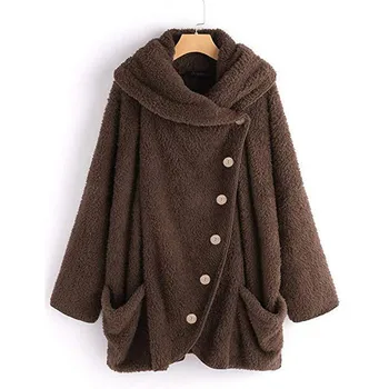 Zimski kaput od umjetnog krzna 2021 toplo plišani runo jakna ženska parka jakna na zakopčane donje kaput plus veličina casual ženska odjeća