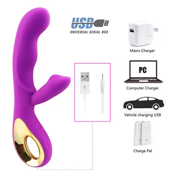 Snažan odrasla e-plišani proizvod Zabava Vibrator za G-spot Charge AV Stick silikonski ženski seks-igračke za žene USB elektronske igračke