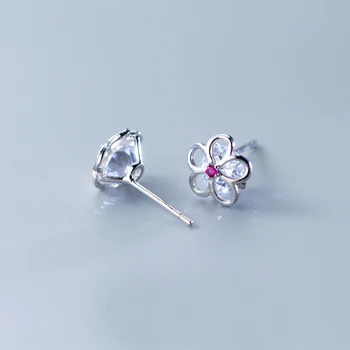 MloveAcc 925 sterling srebra Первоцвет cvijet naušnice s кубическим цирконием za žene vjenčanje fin nakit