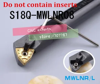 S18Q-MWLNR08 Расточная letva,promjer 18*180 mm unutarnji okretanje Držač alat Držač alata, CNC okretanje rezni alat za unosi WNMG0804