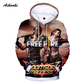 Vrhovima muška pop-igra je Free Fire 3D hoodies jesen/zima moda dugi rukav 3D majica hoodies Free Fire popularne djevojke s kapuljačom
