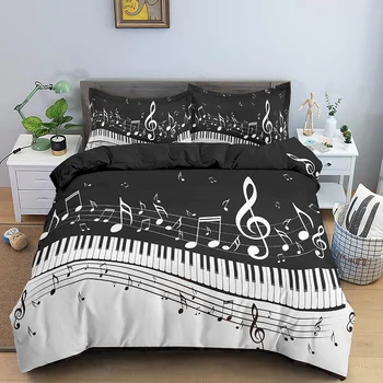 3D glazbene note deka komplet posteljinu posteljina luksuzni deka posteljina soft dnevno mirovanje kit Queen/King Size za djecu