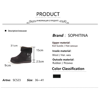 SOPHITINA Vrlo tople vunene čizme kvalitetne dječje parhet udoban trg štikle modne dizajnerske cipele Ženske čizme SC523