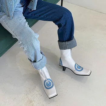 FEDONAS Band Design Shoes Woman od prave kože moda munja kvadratnom čarapa Chelsea čizme ženske zimske uredske radne čizme