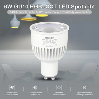 Miboxer 6W GU10 RGB + CCT LED Spotlight FUT106 Dimmable led Bulb lampa 110V 220V za spavaće sobe restorana sjedi Cook room lighting