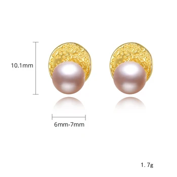 OEVAS čvrste srebra 925 slatkovodni biseri naušnice visoka kvaliteta zlatna boja vjenčanja mladenka grupa fin nakit poklon
