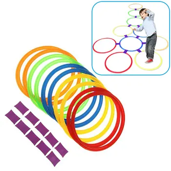 Outdoor Funny Kids Physical Training Sport Igračke Lattice Jump Ring Set Game with 10 Hoops 10 Connectors for Park Play Boys Girls