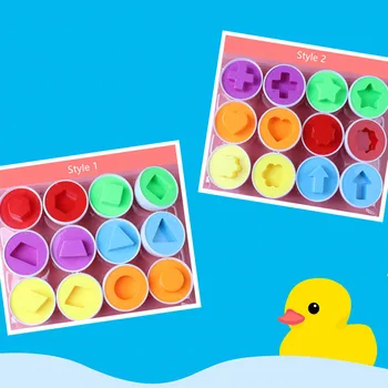 6 kom./compl. 3D puzzle igra obrazovne šarene jaja igračke za младенческих djecu oblik prepoznati odgovarajuće igračke puzzle Juguetes educativos