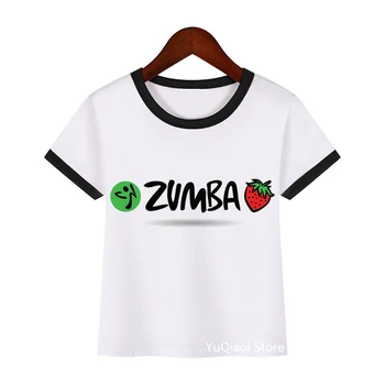 Zunba Strawberry print kids t shirt boy girl fitness clothes dance lover poklon t-shirt Children DIY custom tshirt tops tees