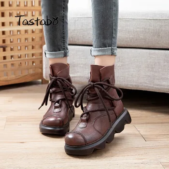 Proljeće/jesen čizme Ženske cipele od prave kože svakodnevne ženske čizme chelsea ženske stan s patentnim zatvaračem klasicni Botas Mujer 55506
