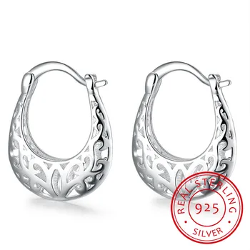 Naušnice-prsten 925 sterling srebra nova torba u obliku cvjetnih uzoraka moda stranka naušnice za žene nakit