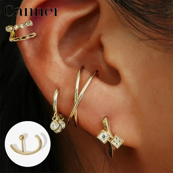 1 kom. zlatna boja srebra 925 naušnice piercing geometrijski raskošne Metalne naušnice za žene stranke nakit Arete 2020 W4