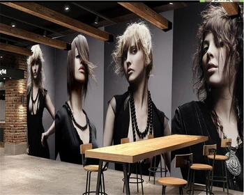 Beibehang custom made wall paper 3d Hair salon seksi beauty barber shop background wallpaper papier peint zidne photo pozadina