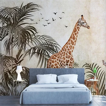 Običaj samoljepljive tapete 3D tropske biljke životinje foto zidno slikarstvo dnevni boravak tv spavaća soba pozadina naljepnica zid freske