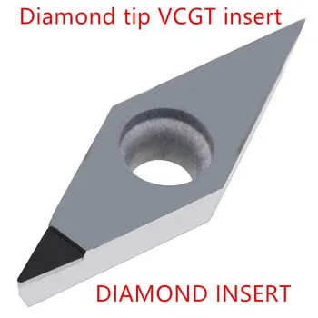Vcmt110304 Diamond твердосплавная umetanje CNC VCGT VCMW110308 VCMT umetanje PCD unutarnje tokarenje alata za sječenje za токарного stroja aluminij drvo 1pc