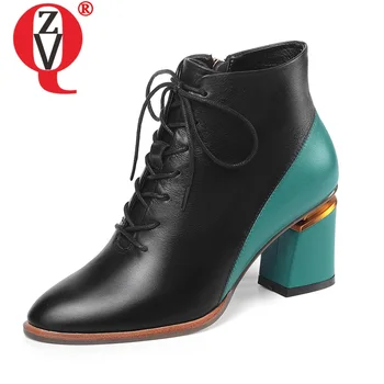 ZVQ ured za kožne ženske cipele 33-43 veličina zima zelena crvena visoke štikle čizme moda munja žena booties pad isporuka