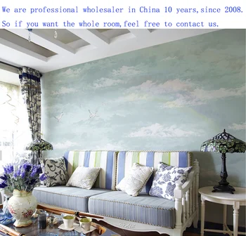 Bacaz slikarstvo plavo nebo 3d oblaka naljepnice tapete freske za bebe Dječja soba kauč na pozadini 3d cloud desktop