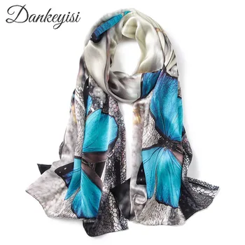 DANKEYISI čist svileni šal ženska marama marama Šal luksuzni brand dizajner ženski print šal пашмина dug folijom hidžab Dama